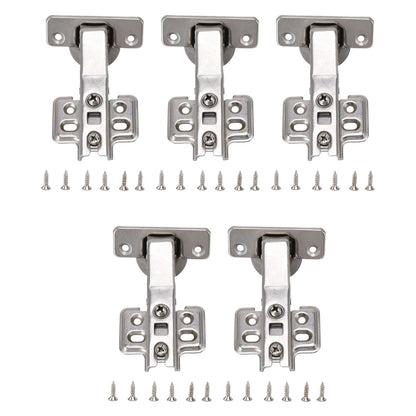 5Pcs Hydraulic Buffer Hinge Reduce Noise Closing Speed Anti Rust Cabinet Door Butt Hinge for Home Wardrobes Bookcases Type A