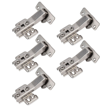 5Pcs Hydraulic Buffer Hinge Reduce Noise Closing Speed Anti Rust Cabinet Door Butt Hinge for Home Wardrobes Bookcases Type A