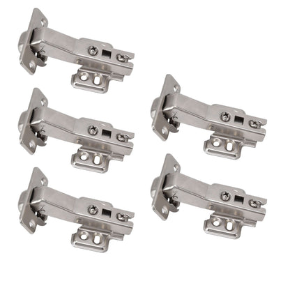 5Pcs Hydraulic Buffer Hinge Reduce Noise Closing Speed Anti Rust Cabinet Door Butt Hinge for Home Wardrobes Bookcases Type A