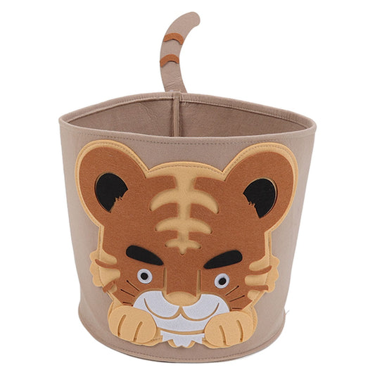 Cotton Laundry Hamper Thickened Cartoon Animal Children's Toys Household Debris Dirty Clothes Storage Bucket 30x27cm Tiger
