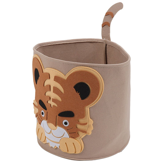 Cotton Laundry Hamper Thickened Cartoon Animal Children's Toys Household Debris Dirty Clothes Storage Bucket 30x27cm Tiger