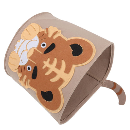 Cotton Laundry Hamper Thickened Cartoon Animal Children's Toys Household Debris Dirty Clothes Storage Bucket 30x27cm Tiger