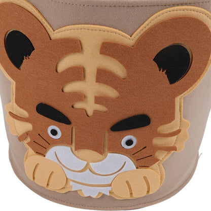 Cotton Laundry Hamper Thickened Cartoon Animal Children's Toys Household Debris Dirty Clothes Storage Bucket 30x27cm Tiger