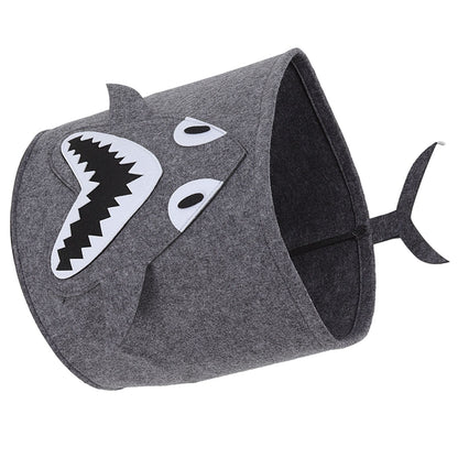 Cotton Laundry Hamper Thickened Cartoon Animal Children's Toys Household Debris Dirty Clothes Storage Bucket 30x27cm Shark