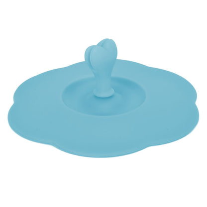 Silicone Lid Dustproof Heat Resistant Hot and Cold Beverage Cup Lid for Kitchen HomeBlue
