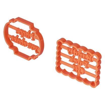 4Pcs Biscuits Molds Cookie Plastic DIY Baking Molds with Phrases for Home Birthdays Holidays