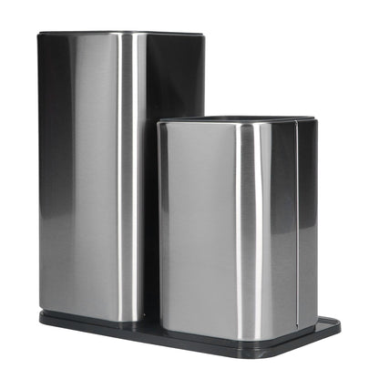 2 in 1 Knife Holder with Cutting Board Organizer Stainless Steel Kitchen Storage Accessory