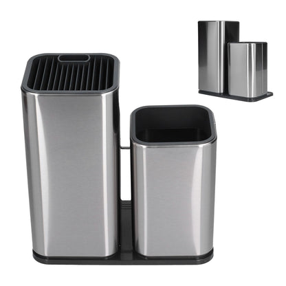 2 in 1 Knife Holder with Cutting Board Organizer Stainless Steel Kitchen Storage Accessory
