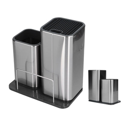 2 in 1 Knife Holder with Cutting Board Organizer Stainless Steel Kitchen Storage Accessory