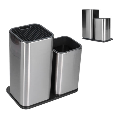 2 in 1 Knife Holder with Cutting Board Organizer Stainless Steel Kitchen Storage Accessory