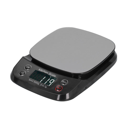 Kitchen Digital Scale Household Stainless Steel Rechargeable Baking Scale for Weighing Food Black5kg/0.1g