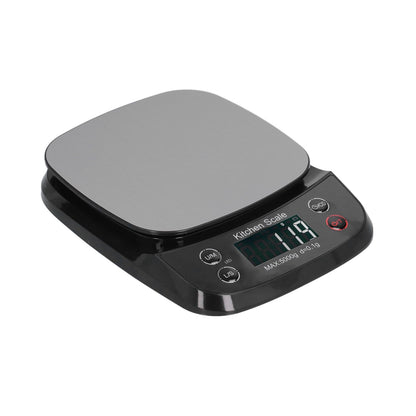 Kitchen Digital Scale Household Stainless Steel Rechargeable Baking Scale for Weighing Food Black5kg/0.1g