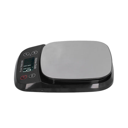 Kitchen Digital Scale Household Stainless Steel Rechargeable Baking Scale for Weighing Food Black5kg/0.1g