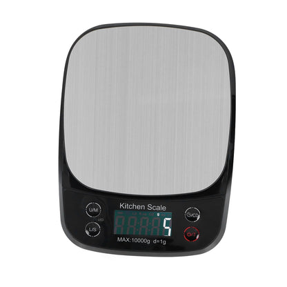 Kitchen Digital Scale Household Stainless Steel Rechargeable Baking Scale for Weighing Food Black10kg/1g