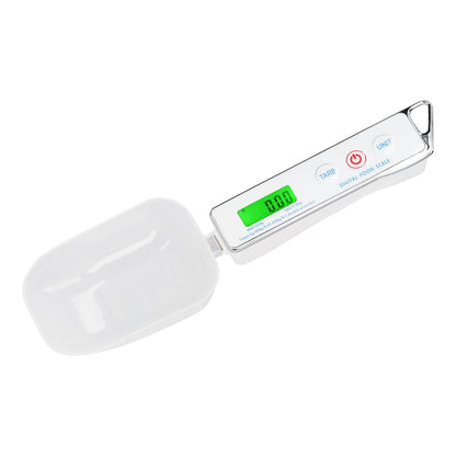 Digital Spoon Scale Household Portable Stainless Steel Kitchen Baking Scale for Flour Tea Spices 500g/0.1gWhite