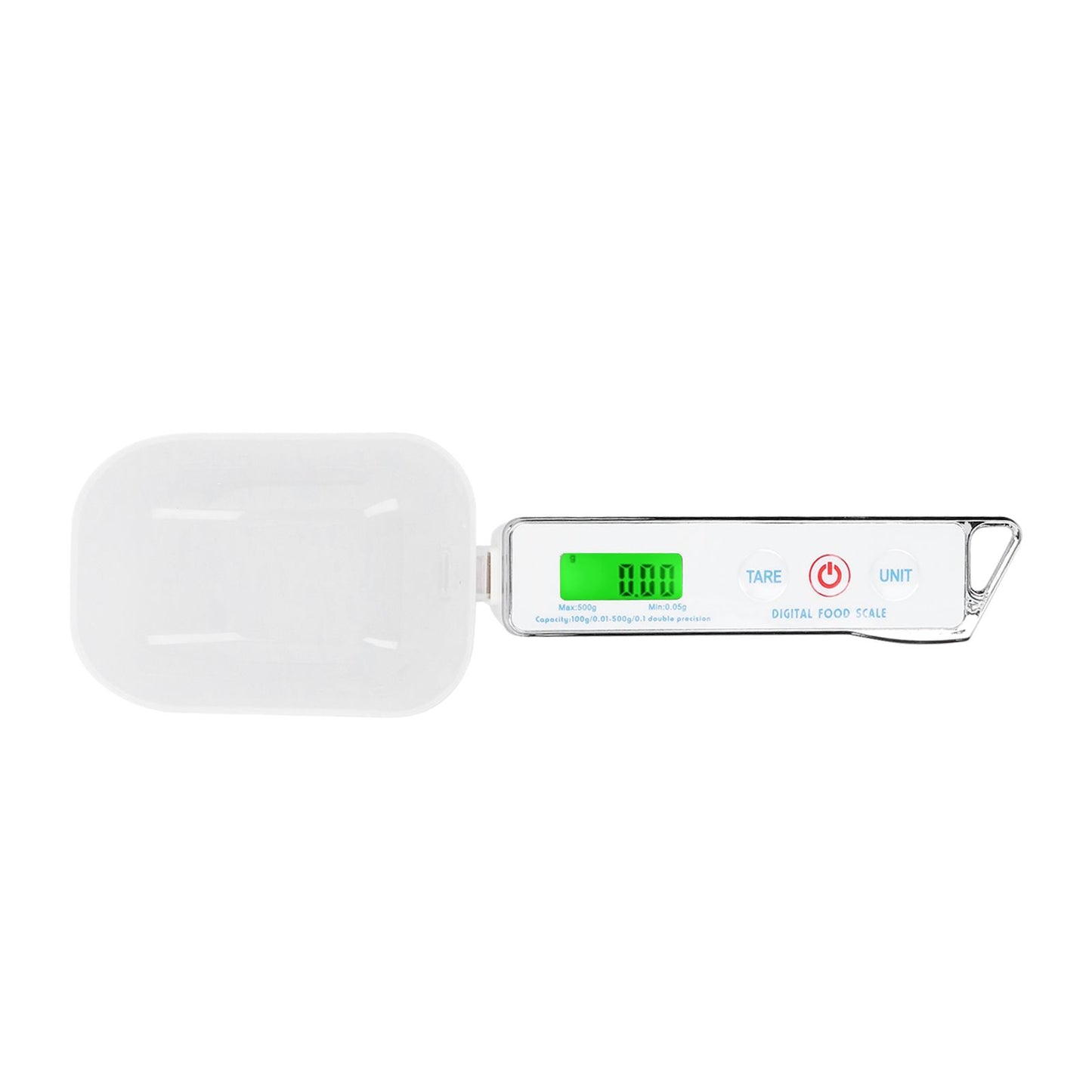 Digital Spoon Scale Household Portable Stainless Steel Kitchen Baking Scale for Flour Tea Spices 500g/0.1gWhite