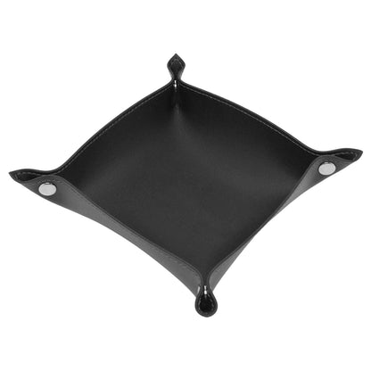 Leather Tray Fashionable Design Artificial Leather Durable Wide Application Mens Valet Tray for Jewelry Watch Key PhoneBlack