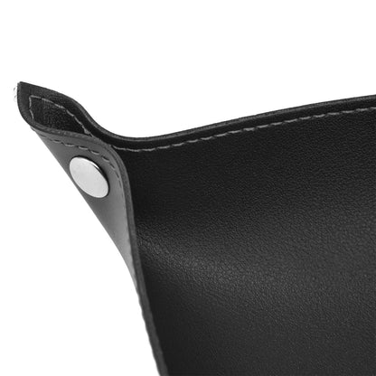 Leather Tray Fashionable Design Artificial Leather Durable Wide Application Mens Valet Tray for Jewelry Watch Key PhoneBlack