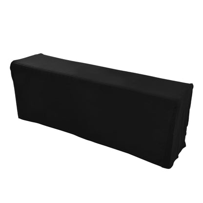 Table Cover Rectangular Wrinkle Resistant Washable Universal Black Stretch Tablecloth for Wedding Party ExhibitionBlack 8FT(244x76x76cm)