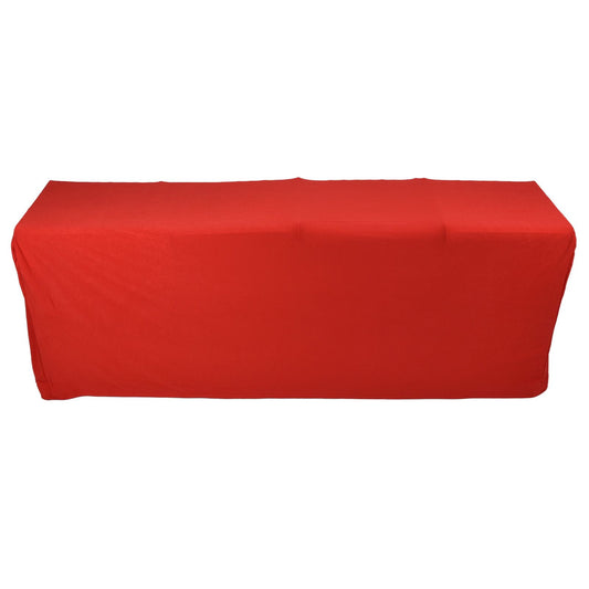 Stretch Spandex Table Cover Good Elasticity Washable Reusable Red Stretchable Tablecloth with 4 Pockets for Wedding Party4FT(122x76x76cm)