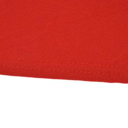 Stretch Spandex Table Cover Good Elasticity Washable Reusable Red Stretchable Tablecloth with 4 Pockets for Wedding Party4FT(122x76x76cm)