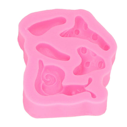 4PCS Enchanted Vintage Fairy Garden Silicone Mold Door Mushroom Flower Pattern Chocolate Molds for Home Bakery