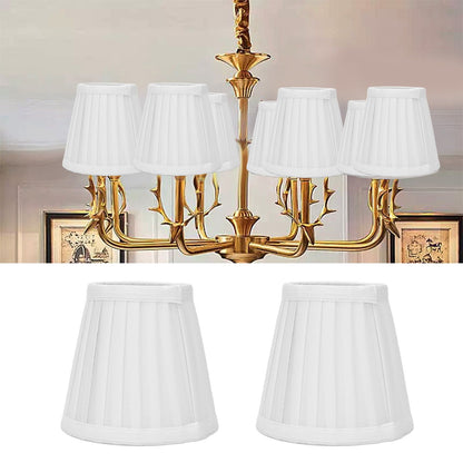 2 Pcs Double Small Lamp Shade Clip On Bulb Comfortable Material Barrel Fabric Lampshade for Table Chandelier Wall LampPX07