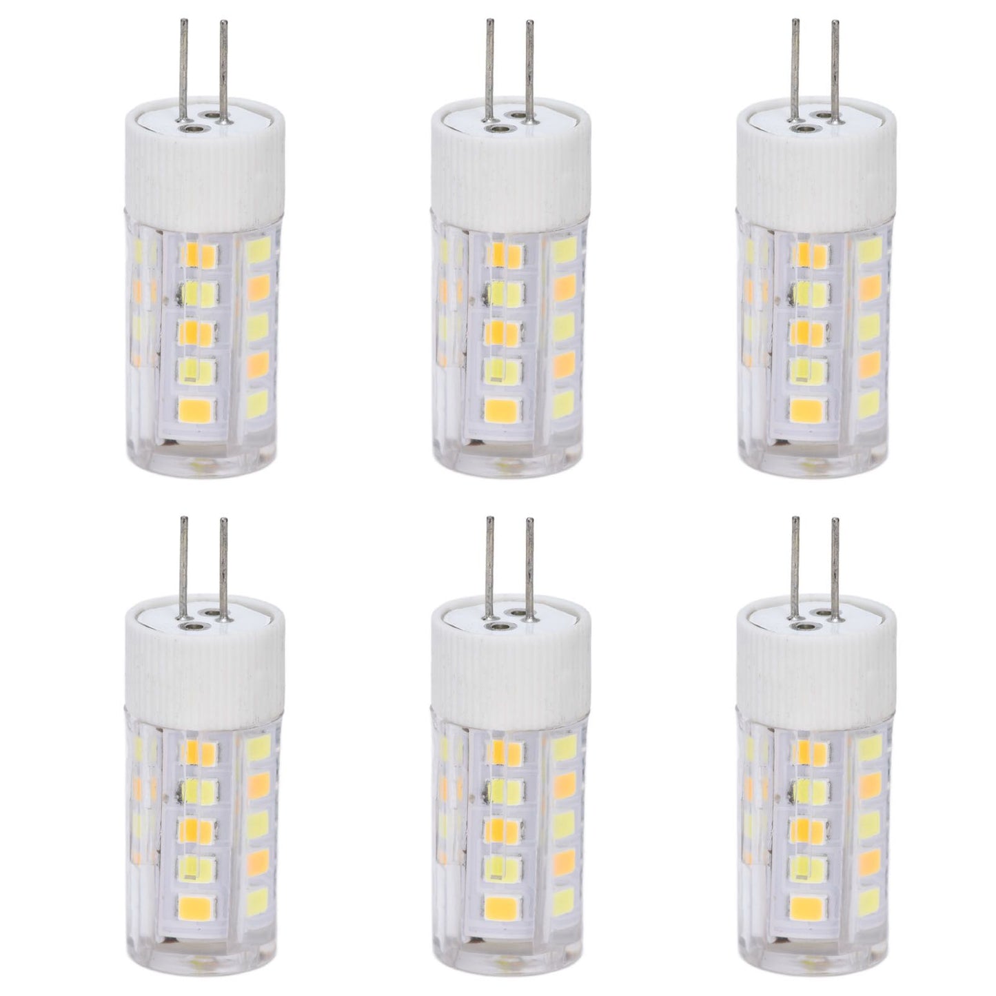 6PCS G4 Light Bulb 3 Light Color 220V Small Ceiling Lamp Bulb Wall Lamp Bulb for Home OfficeG4 3W 32LED