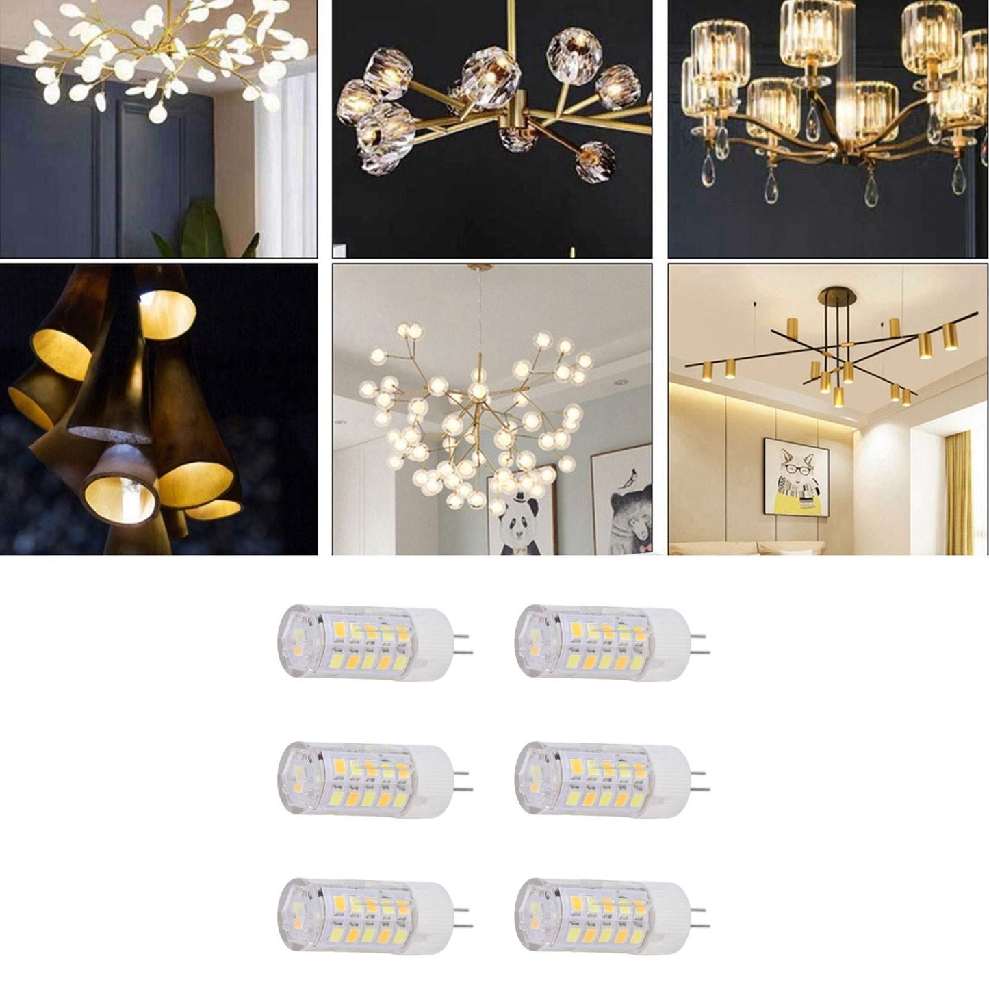 6PCS G4 Light Bulb 3 Light Color 220V Small Ceiling Lamp Bulb Wall Lamp Bulb for Home OfficeG4 3W 32LED