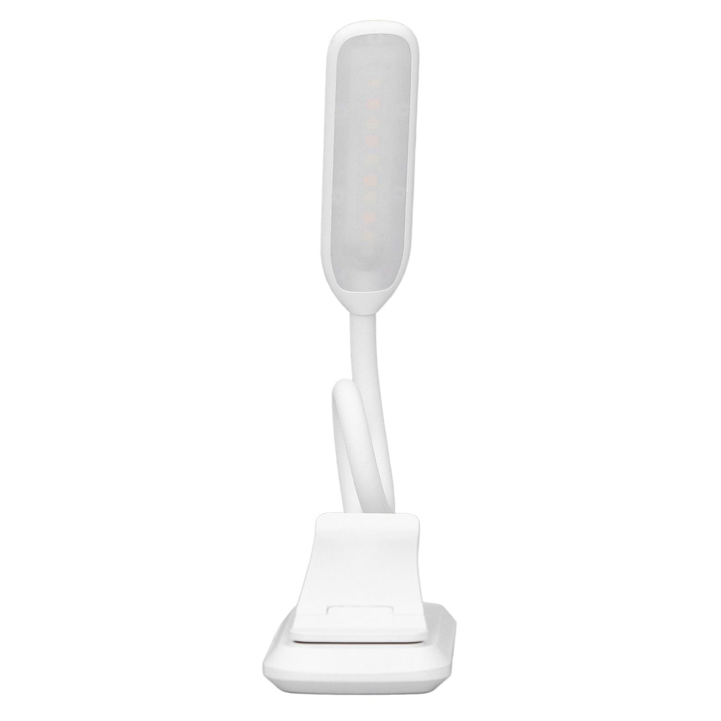 LED Desk Lamp Clip Design Three Level Adjustment Mini Foldable White USB Touch Table Light