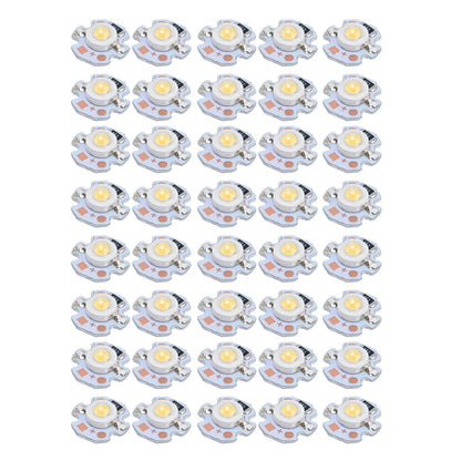 40pcs LED Chip Bulb 1W 24V 16mm/0.6in Aluminum Base Low Power Consumption Lamp Beads for Flashlights HeadlightsWarm Light