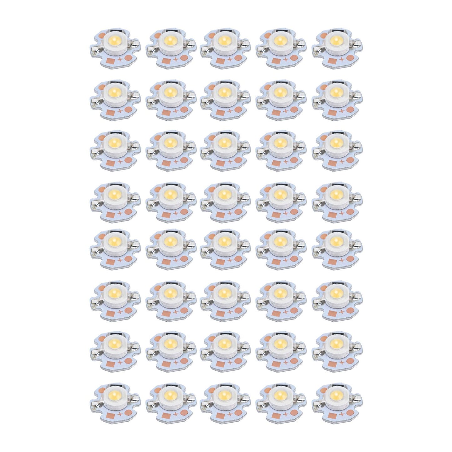 40pcs LED Chip Bulb 1W 24V 16mm/0.6in Aluminum Base Low Power Consumption Lamp Beads for Flashlights HeadlightsWarm Light