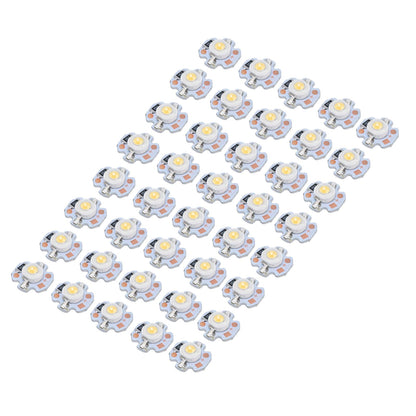 40pcs LED Chip Bulb 1W 24V 16mm/0.6in Aluminum Base Low Power Consumption Lamp Beads for Flashlights HeadlightsWarm Light