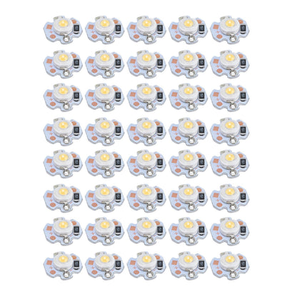 40pcs LED Chip Bulb 1W 24V 16mm/0.6in Aluminum Base Low Power Consumption Lamp Beads for Flashlights HeadlightsWarm Light