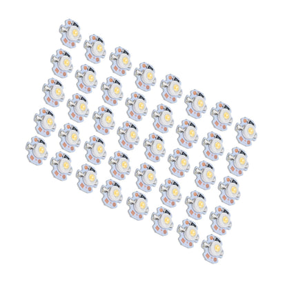40pcs LED Chip Bulb 1W 24V 16mm/0.6in Aluminum Base Low Power Consumption Lamp Beads for Flashlights HeadlightsWarm Light