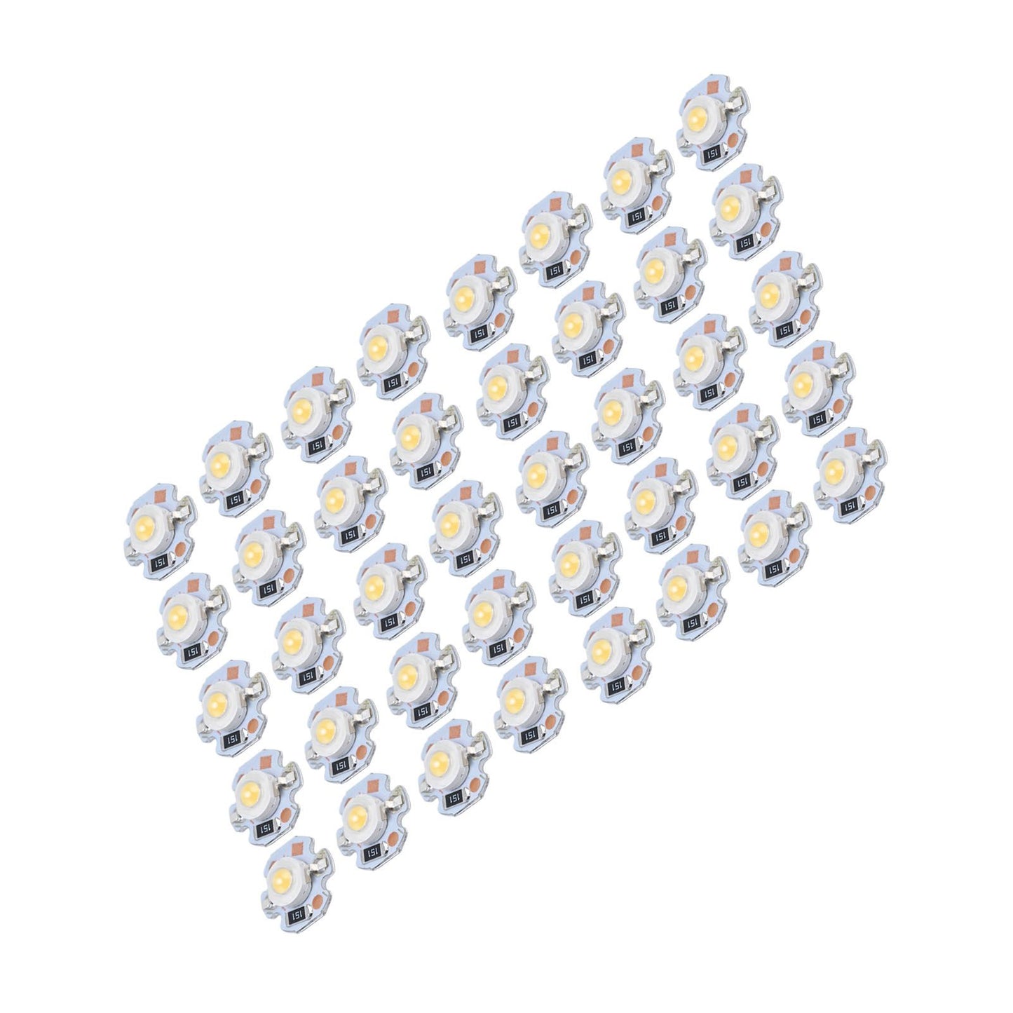40pcs LED Chip Bulb 1W 24V 16mm/0.6in Aluminum Base Low Power Consumption Lamp Beads for Flashlights HeadlightsWarm Light