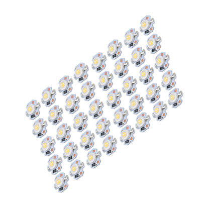 40pcs LED Chip Bulb 1W 24V 16mm/0.6in Aluminum Base Low Power Consumption Lamp Beads for Flashlights HeadlightsWarm Light