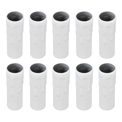 10Pcs E14 Metal Tube for Candle Lamp Holder Lamp Base Lighting Accessories 25x80mm White