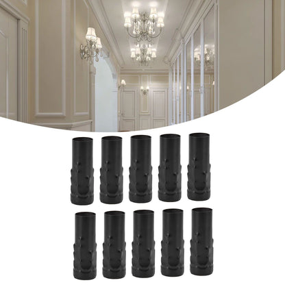 10Pcs E14 Metal Tube for Candle Lamp Holder Lamp Base Lighting Accessories 25x80mm Black