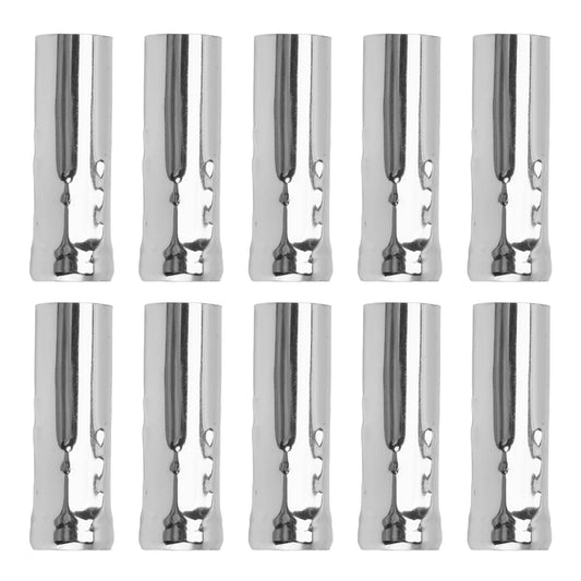 10Pcs E14 Metal Tube for Candle Lamp Holder Lamp Base Lighting Accessories 25x80mm Chrome