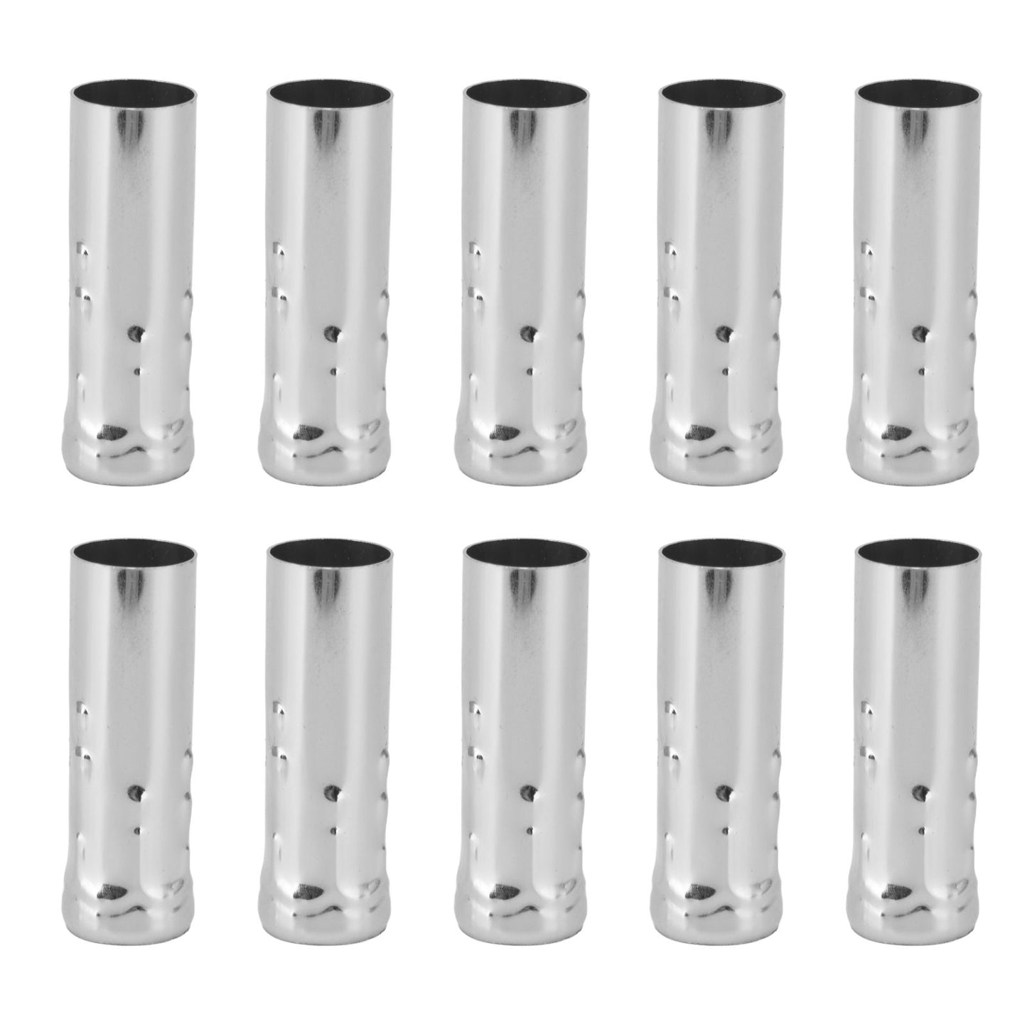 10Pcs E14 Metal Tube for Candle Lamp Holder Lamp Base Lighting Accessories 25x80mm Chrome
