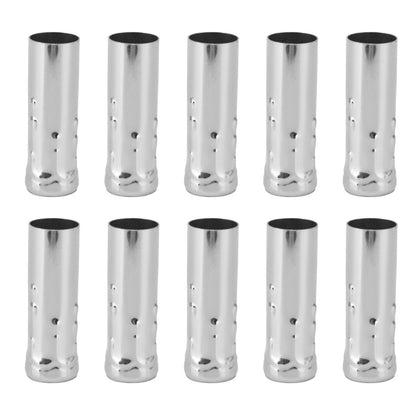 10Pcs E14 Metal Tube for Candle Lamp Holder Lamp Base Lighting Accessories 25x80mm Chrome