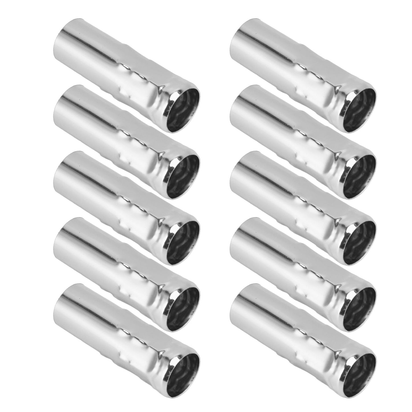 10Pcs E14 Metal Tube for Candle Lamp Holder Lamp Base Lighting Accessories 25x80mm Chrome