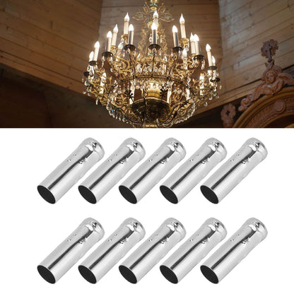 10Pcs E14 Metal Tube for Candle Lamp Holder Lamp Base Lighting Accessories 25x80mm Chrome