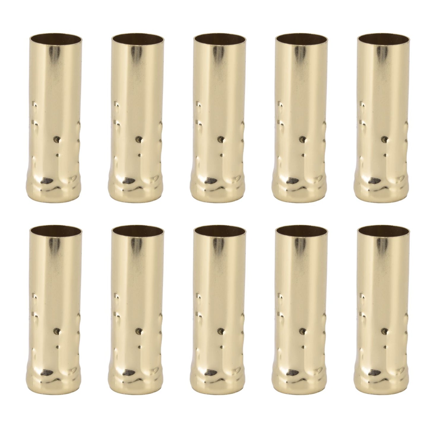 10Pcs E14 Metal Tube for Candle Lamp Holder Lamp Base Lighting Accessories 25x80mm Gold