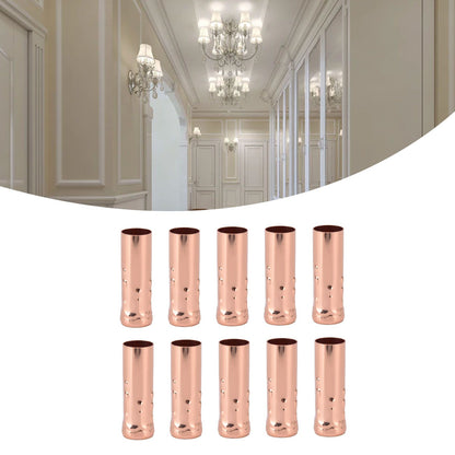 10Pcs E14 Metal Tube for Candle Lamp Holder Lamp Base Lighting Accessories 25x80mm Rose Gold