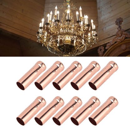 10Pcs E14 Metal Tube for Candle Lamp Holder Lamp Base Lighting Accessories 25x80mm Rose Gold