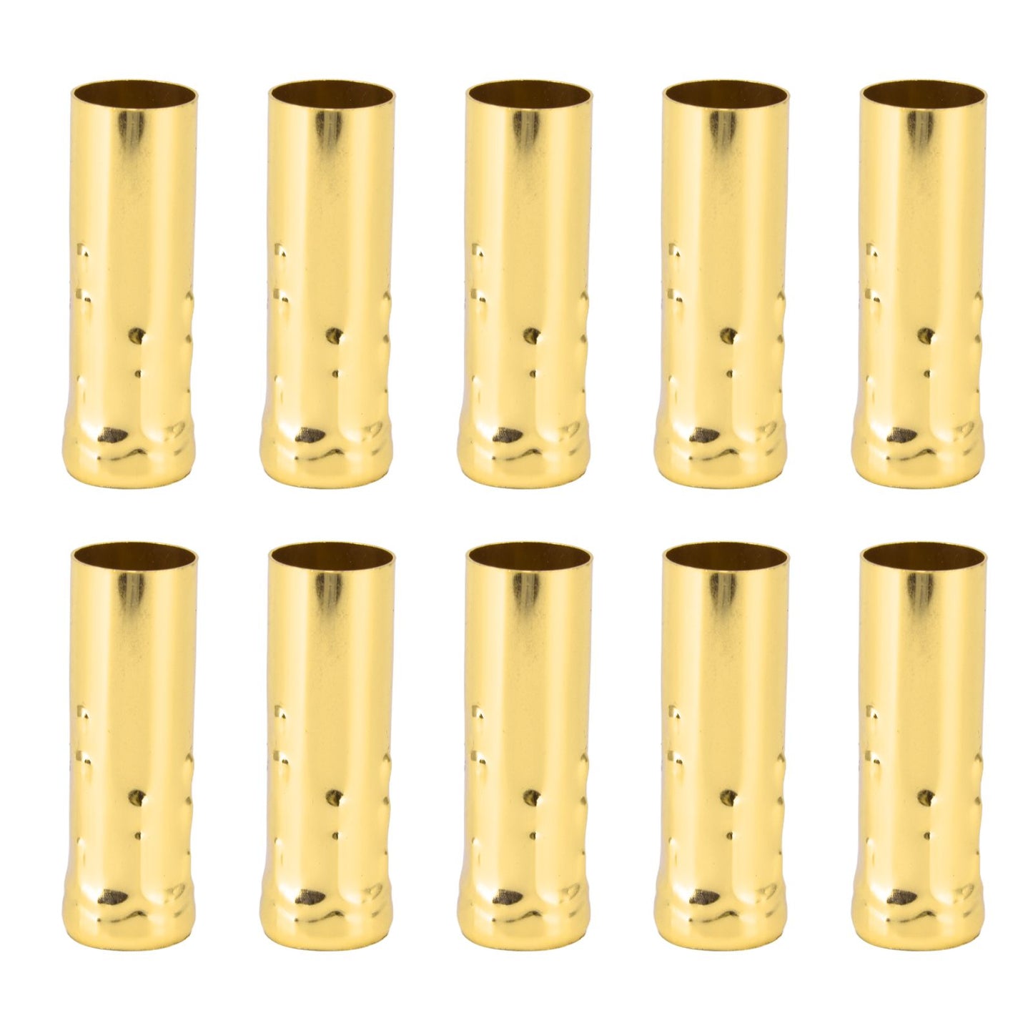 10Pcs E14 Metal Tube for Candle Lamp Holder Lamp Base Lighting Accessories 25x80mm Electrophoresis Gold