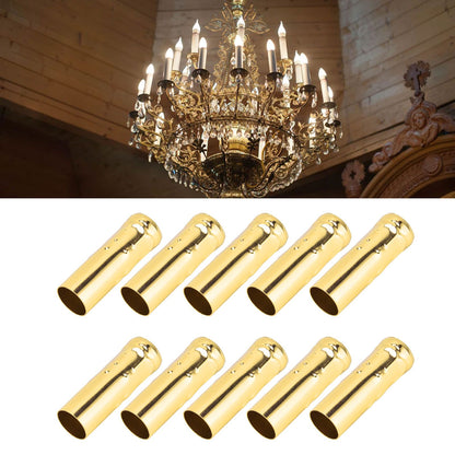 10Pcs E14 Metal Tube for Candle Lamp Holder Lamp Base Lighting Accessories 25x80mm Electrophoresis Gold