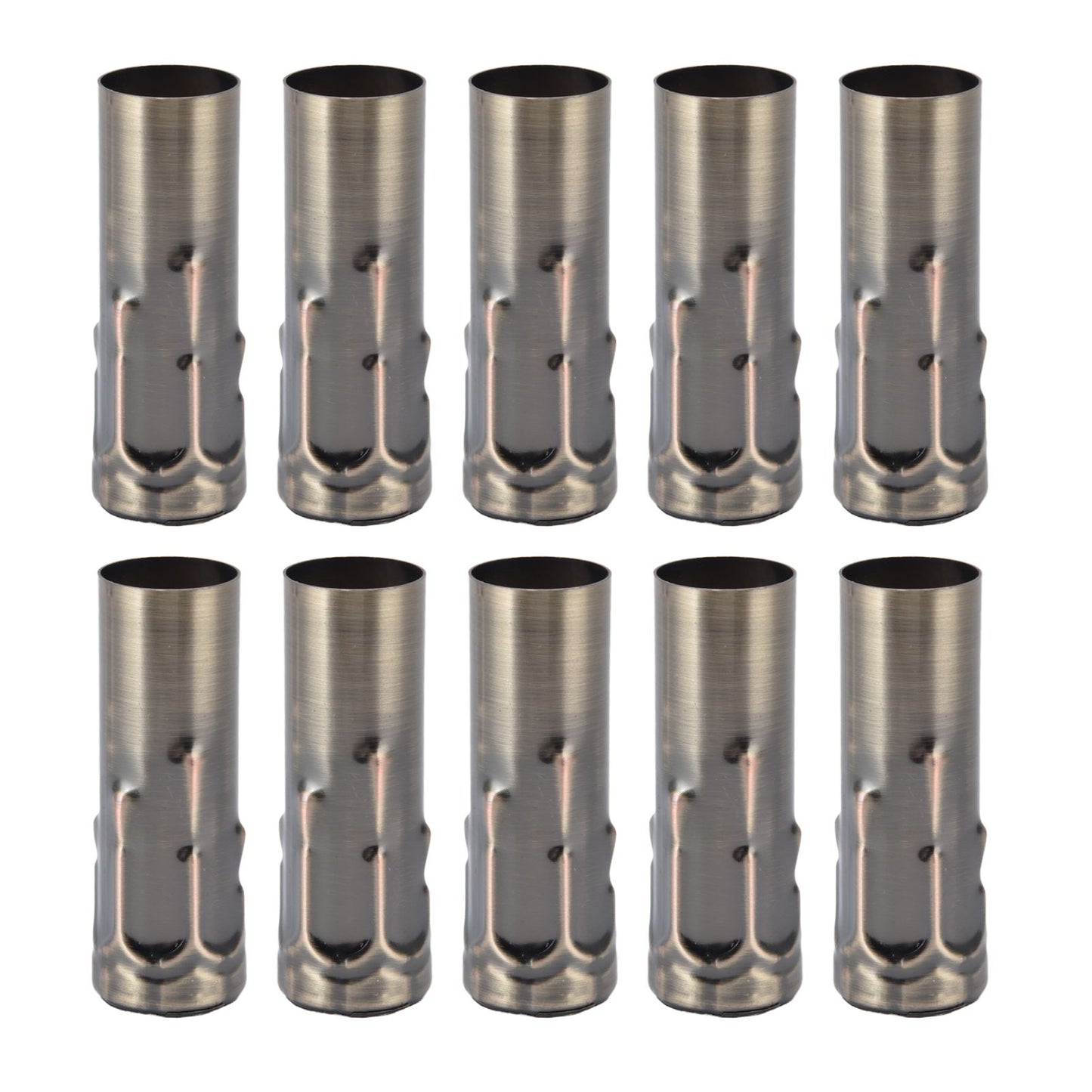 10Pcs E14 Metal Tube for Candle Lamp Holder Lamp Base Lighting Accessories 25x80mm Bronze
